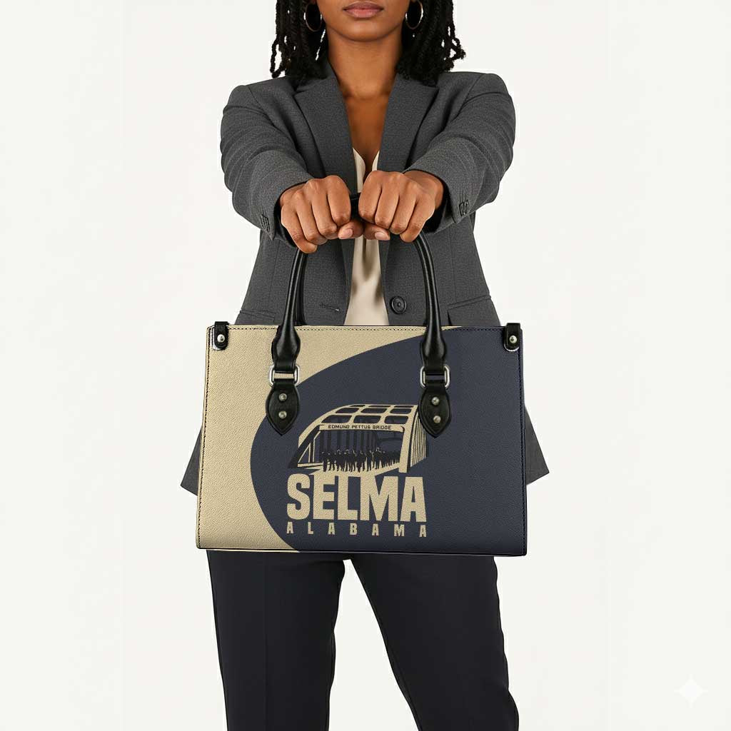 John Lewis Leather Bag with Selma Bridge Graphic Civil Rights and Voting Rights Tribute - African Pride