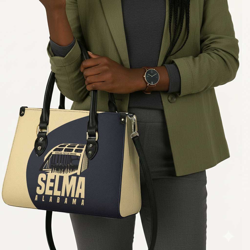 John Lewis Leather Bag with Selma Bridge Graphic Civil Rights and Voting Rights Tribute - African Pride