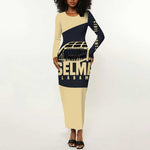 John Lewis Long Sleeve Bodycon Dress with Selma Bridge Graphic Civil Rights and Voting Rights Tribute - African Pride