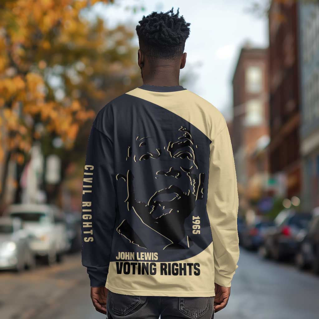 John Lewis Long Sleeve Shirt with Selma Bridge Graphic Civil Rights and Voting Rights Tribute - African Pride