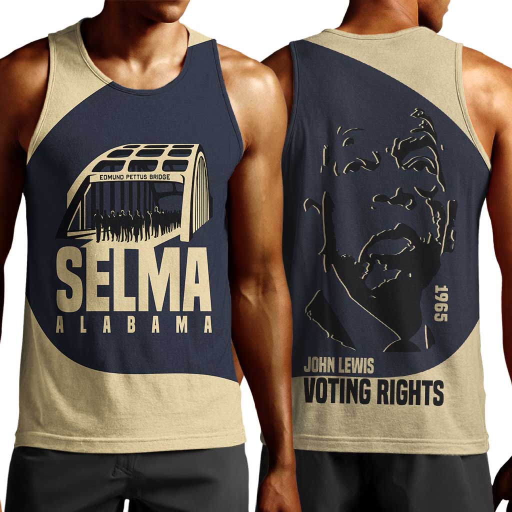 John Lewis Men Tank Top with Selma Bridge Graphic Civil Rights and Voting Rights Tribute - African Pride