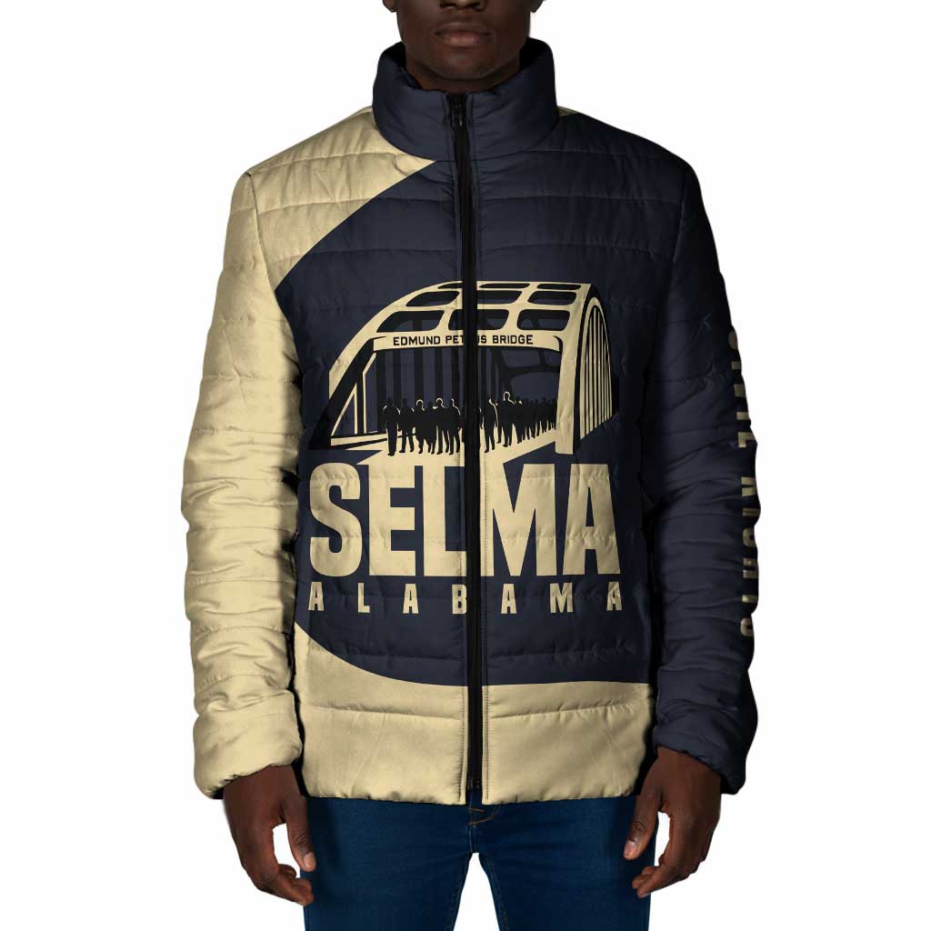 John Lewis Padded Jacket with Selma Bridge Graphic Civil Rights and Voting Rights Tribute - African Pride
