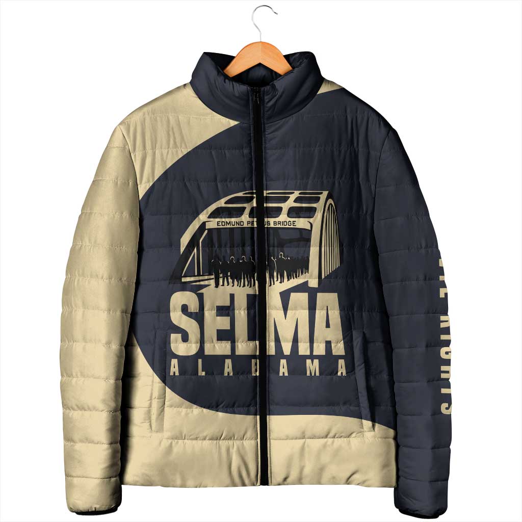 John Lewis Padded Jacket with Selma Bridge Graphic Civil Rights and Voting Rights Tribute - African Pride