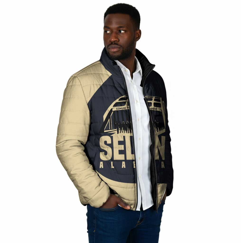 John Lewis Padded Jacket with Selma Bridge Graphic Civil Rights and Voting Rights Tribute - African Pride