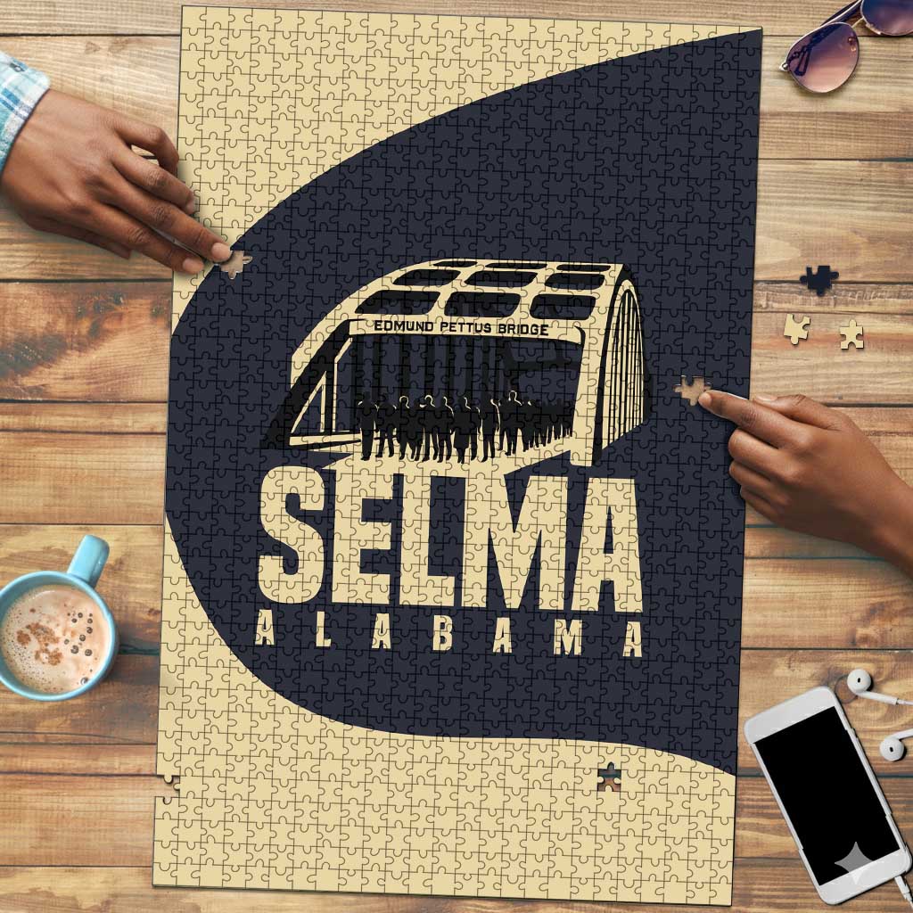 John Lewis Puzzle with Selma Bridge Graphic Civil Rights and Voting Rights Tribute - African Pride