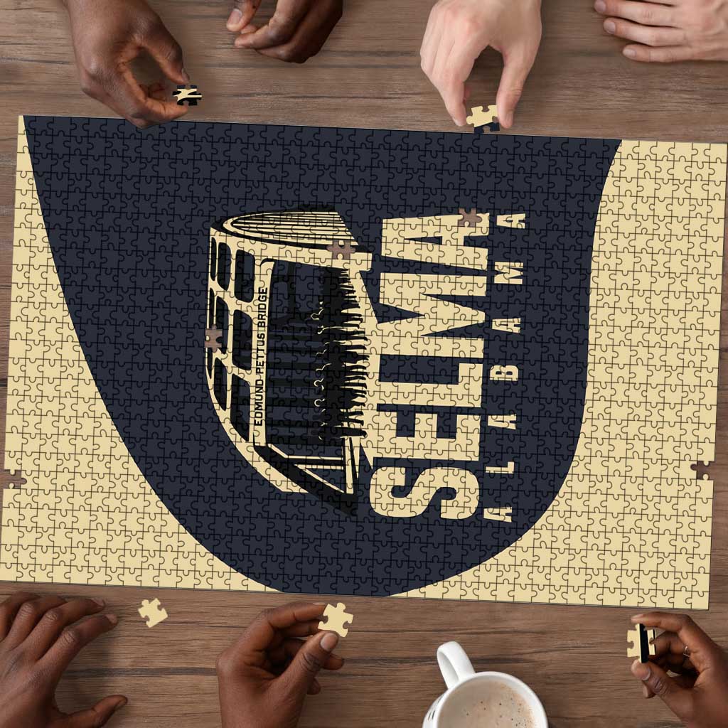 John Lewis Puzzle with Selma Bridge Graphic Civil Rights and Voting Rights Tribute - African Pride