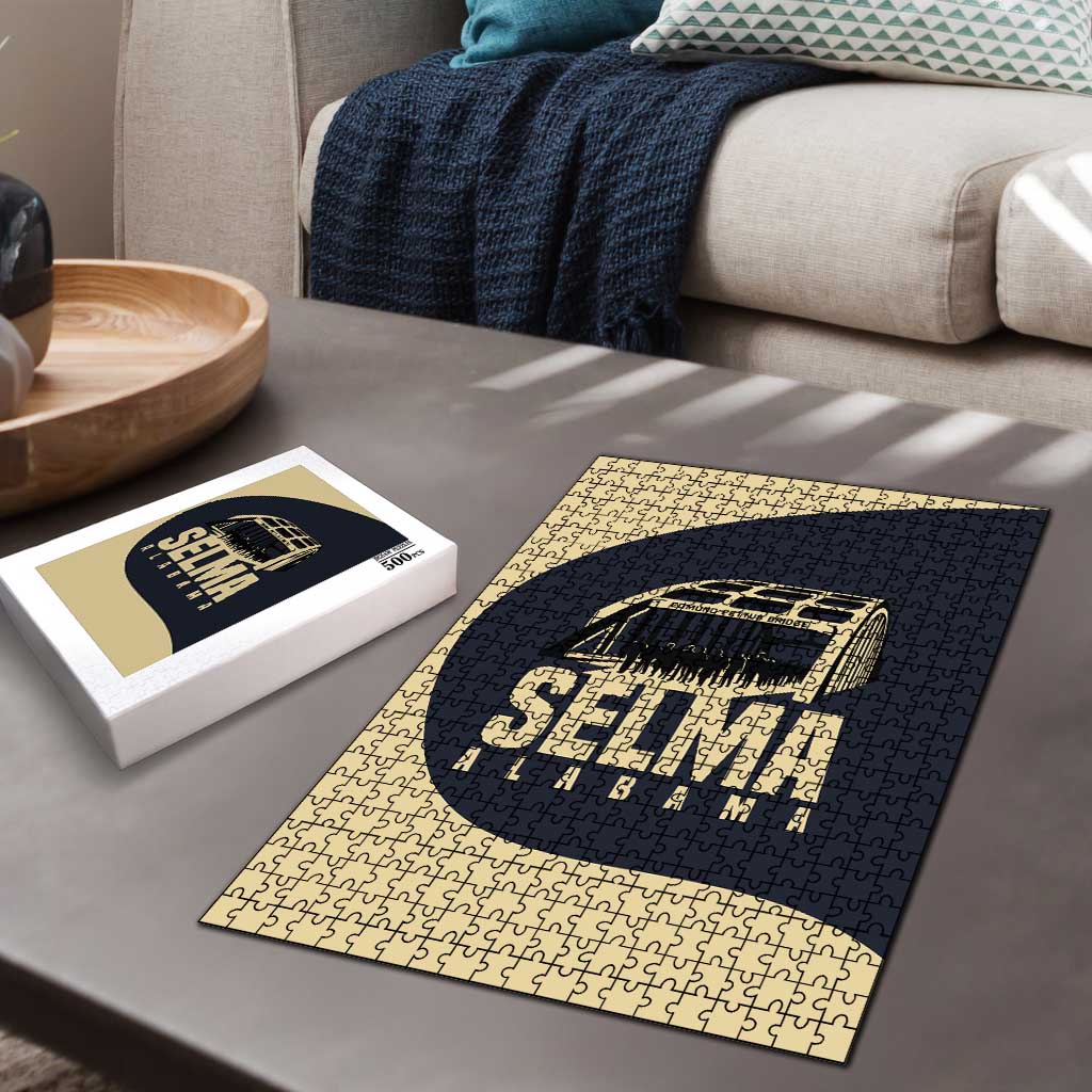 John Lewis Puzzle with Selma Bridge Graphic Civil Rights and Voting Rights Tribute - African Pride