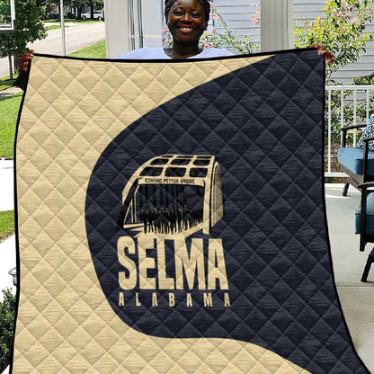 John Lewis Quilt with Selma Bridge Graphic Civil Rights and Voting Rights Tribute - African Pride