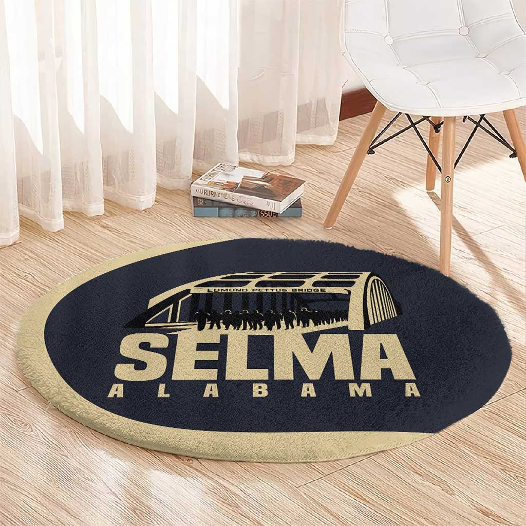 John Lewis Round Carpet with Selma Bridge Graphic Civil Rights and Voting Rights Tribute - African Pride