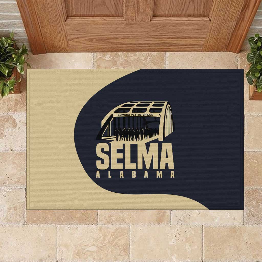 John Lewis Rubber Doormat with Selma Bridge Graphic Civil Rights and Voting Rights Tribute - African Pride