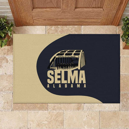 John Lewis Rubber Doormat with Selma Bridge Graphic Civil Rights and Voting Rights Tribute - African Pride