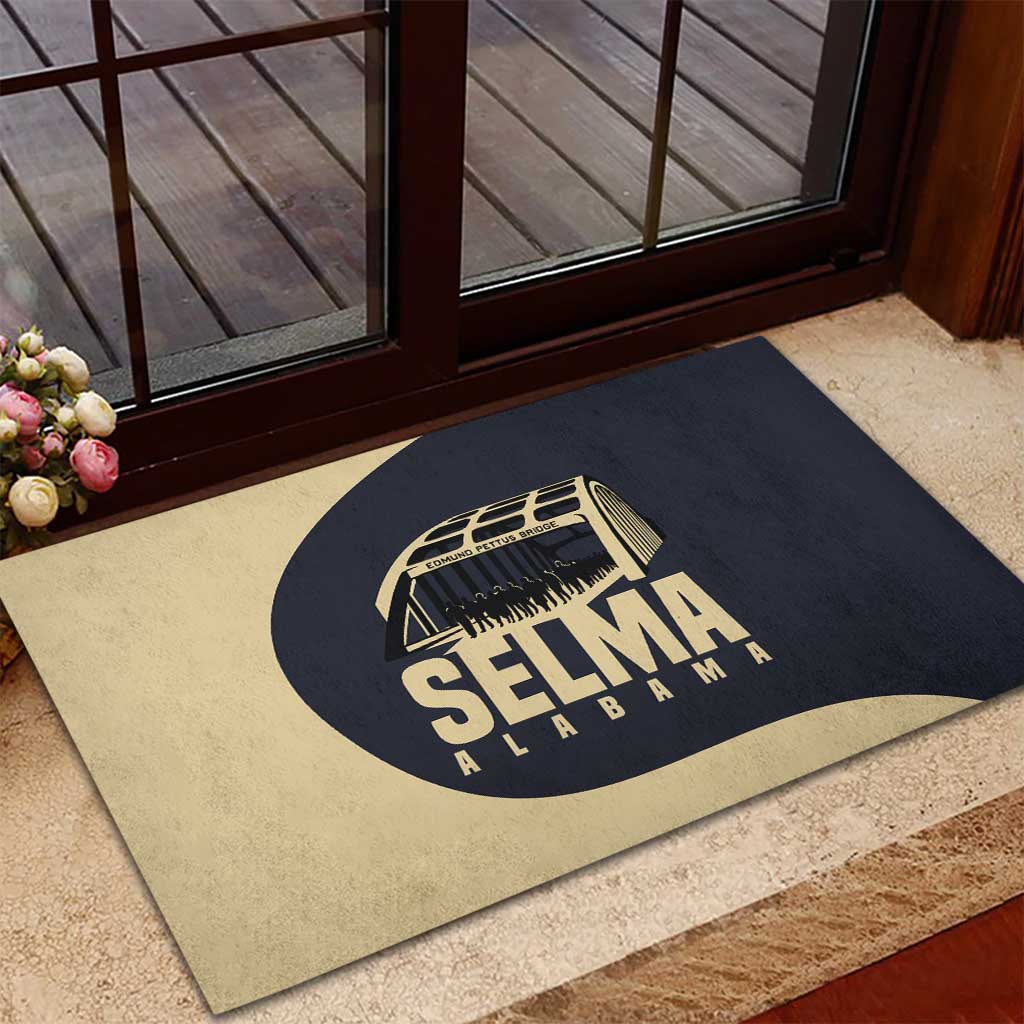 John Lewis Rubber Doormat with Selma Bridge Graphic Civil Rights and Voting Rights Tribute - African Pride