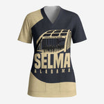 John Lewis Scrub Top with Selma Bridge Graphic Civil Rights and Voting Rights Tribute - African Pride