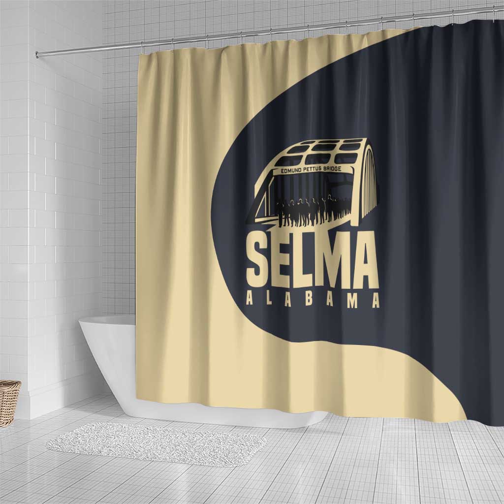 John Lewis Shower Curtain with Selma Bridge Graphic Civil Rights and Voting Rights Tribute - African Pride