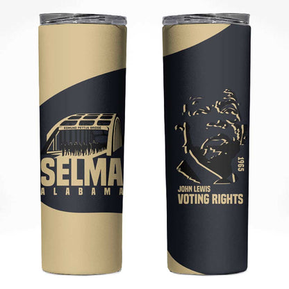 John Lewis Skinny Tumbler with Selma Bridge Graphic Civil Rights and Voting Rights Tribute - African Pride