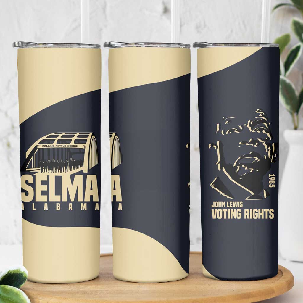 John Lewis Skinny Tumbler with Selma Bridge Graphic Civil Rights and Voting Rights Tribute - African Pride