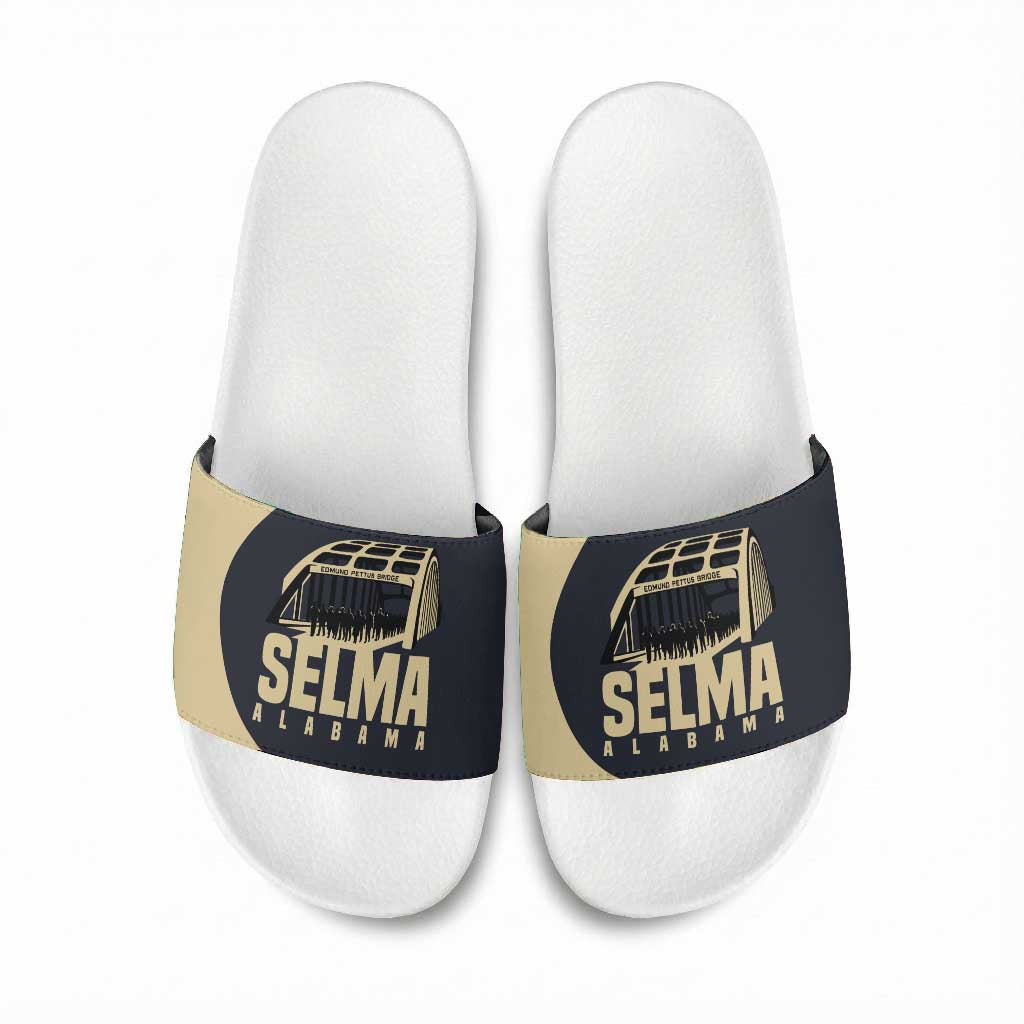 John Lewis Slide Sandals with Selma Bridge Graphic Civil Rights and Voting Rights Tribute - African Pride