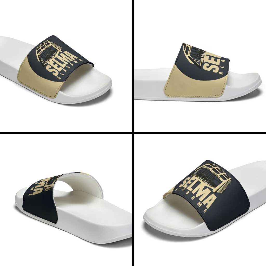 John Lewis Slide Sandals with Selma Bridge Graphic Civil Rights and Voting Rights Tribute - African Pride