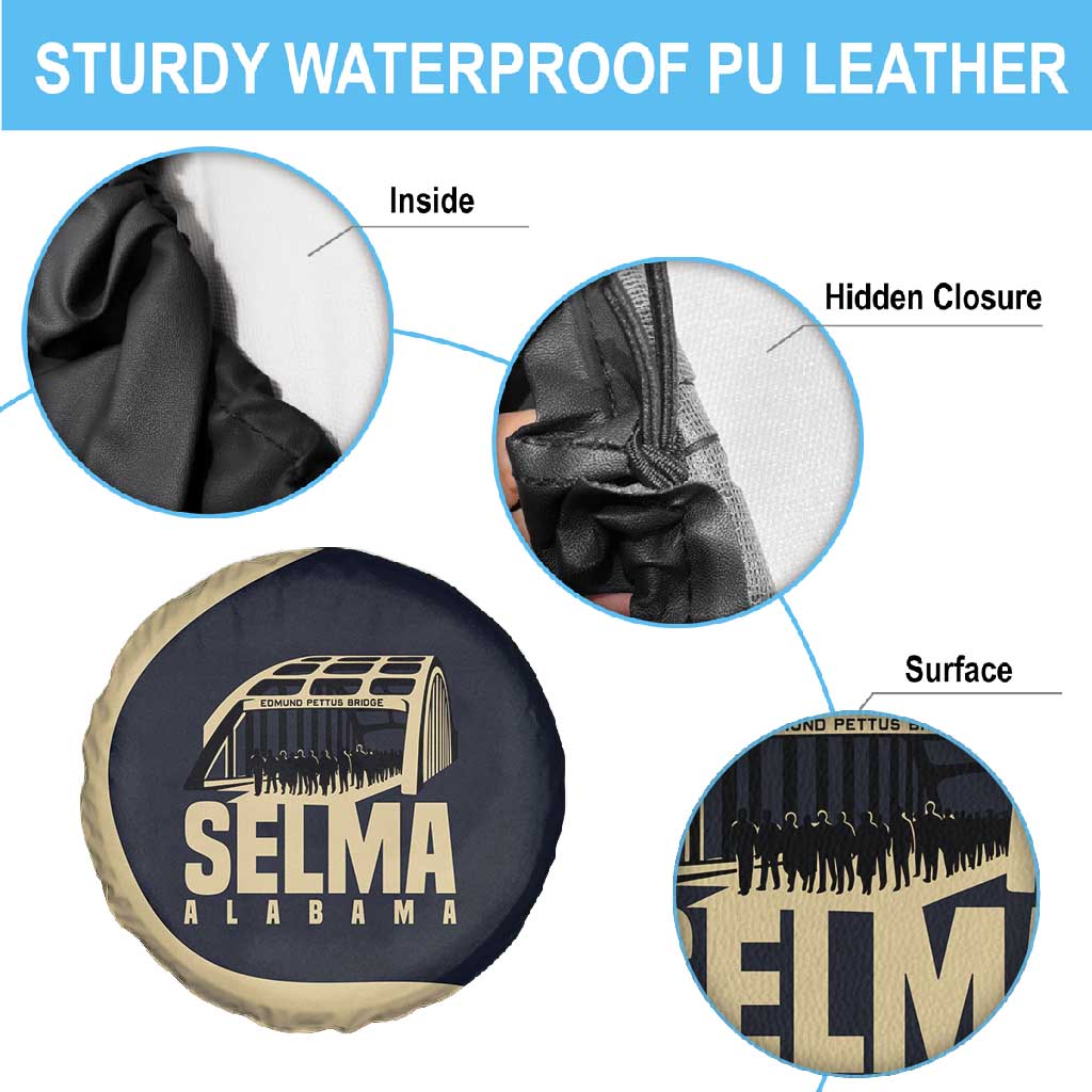 John Lewis Spare Tire Cover with Selma Bridge Graphic Civil Rights and Voting Rights Tribute - African Pride