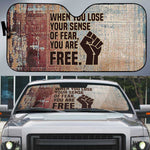 John Lewis Auto Sun Shade with Freedom Quote Graphic Civil Rights and Legacy Tribute - African Pride