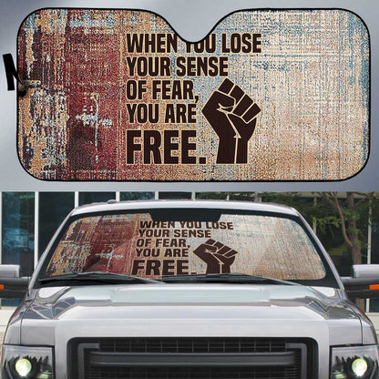 John Lewis Auto Sun Shade with Freedom Quote Graphic Civil Rights and Legacy Tribute - African Pride