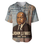 John Lewis Baseball Jersey with Freedom Quote Graphic Civil Rights and Legacy Tribute - African Pride