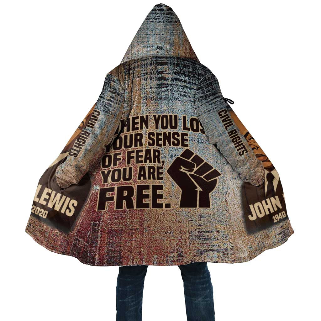 John Lewis Cloak with Freedom Quote Graphic Civil Rights and Legacy Tribute - African Pride