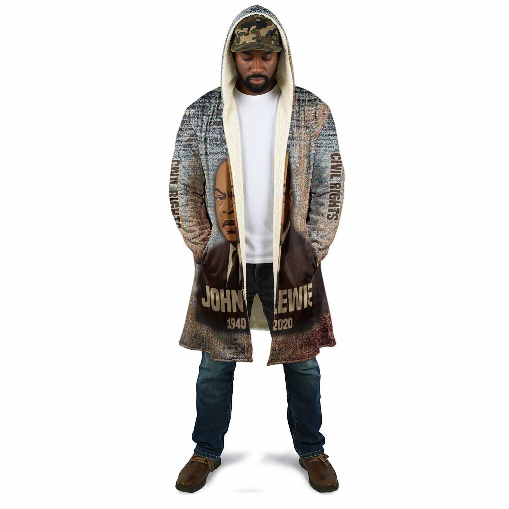 John Lewis Cloak with Freedom Quote Graphic Civil Rights and Legacy Tribute - African Pride