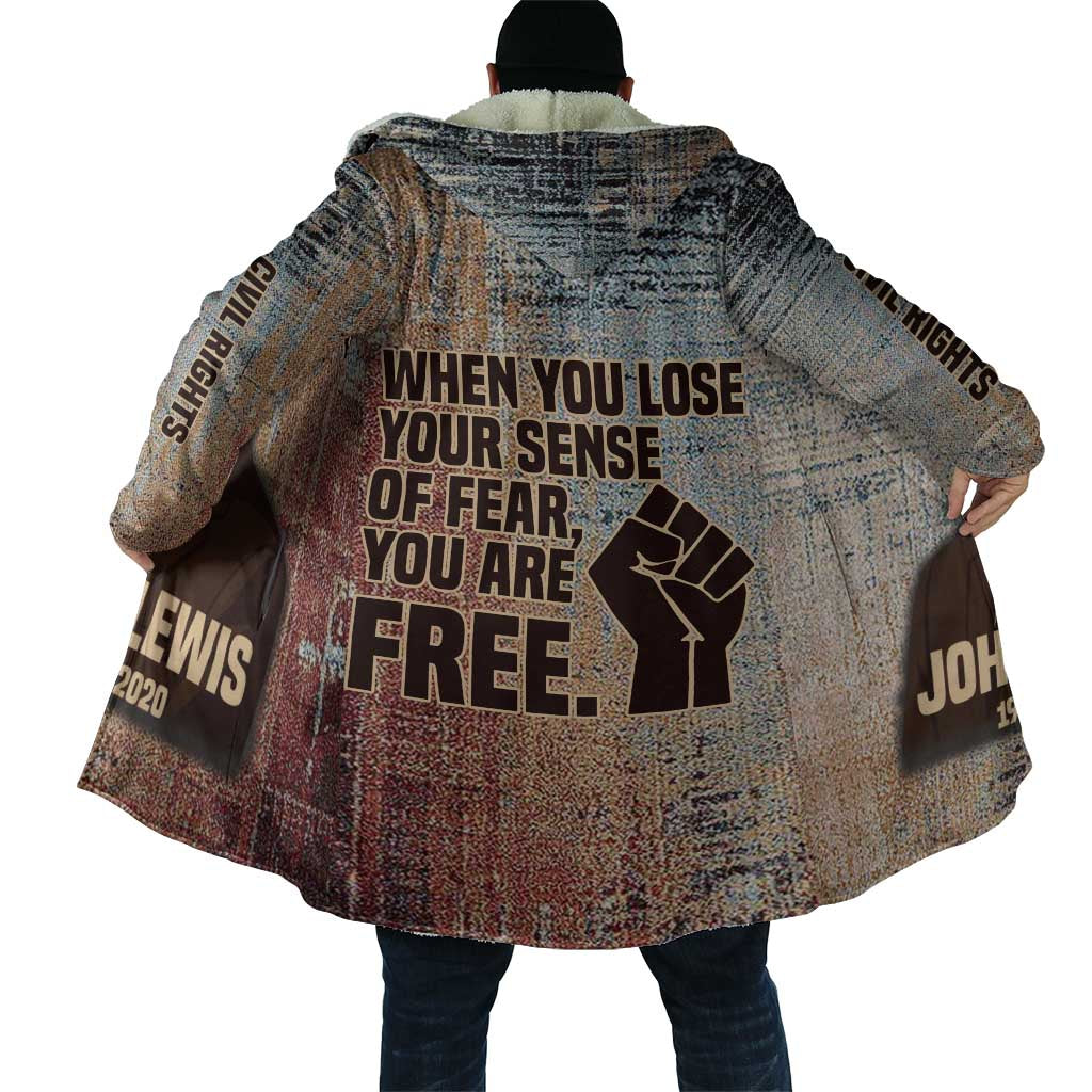 John Lewis Cloak with Freedom Quote Graphic Civil Rights and Legacy Tribute - African Pride
