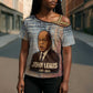John Lewis Cross Shoulder Shirt with Freedom Quote Graphic Civil Rights and Legacy Tribute - African Pride