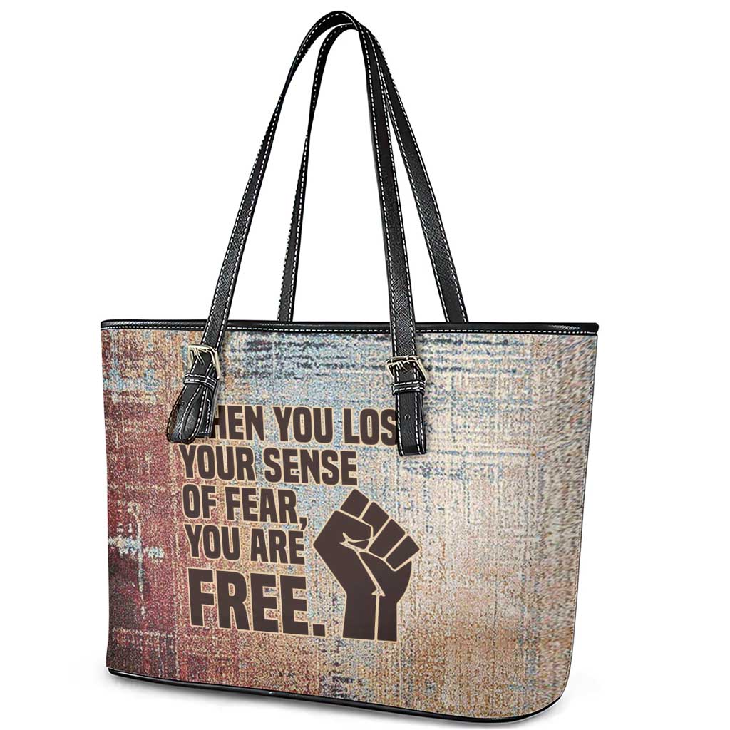 John Lewis Leather Tote Bag with Freedom Quote Graphic Civil Rights and Legacy Tribute - African Pride