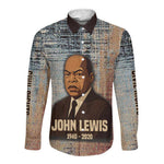 John Lewis Long Sleeve Button Shirt with Freedom Quote Graphic Civil Rights and Legacy Tribute - African Pride