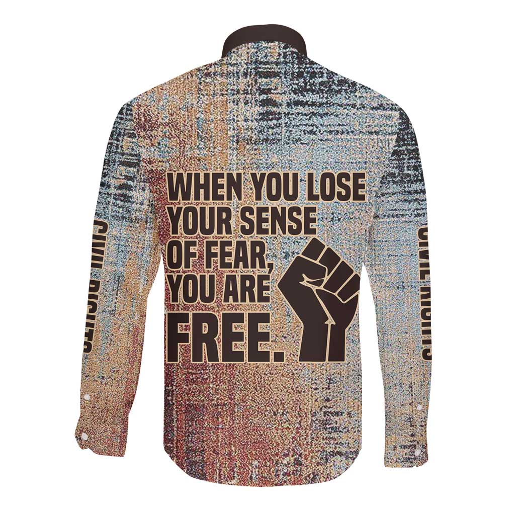 John Lewis Long Sleeve Button Shirt with Freedom Quote Graphic Civil Rights and Legacy Tribute - African Pride