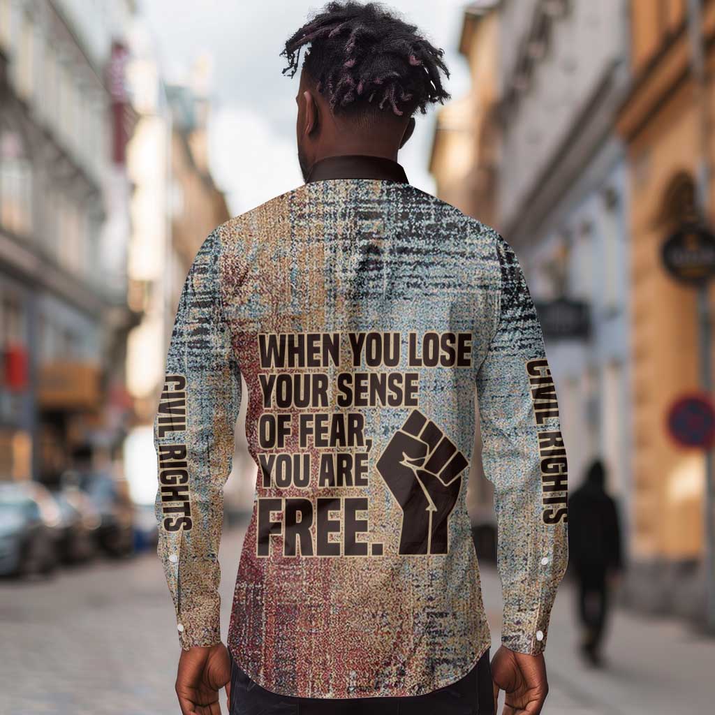 John Lewis Long Sleeve Button Shirt with Freedom Quote Graphic Civil Rights and Legacy Tribute - African Pride