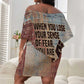 John Lewis Off Shoulder Short Dress with Freedom Quote Graphic Civil Rights and Legacy Tribute - African Pride