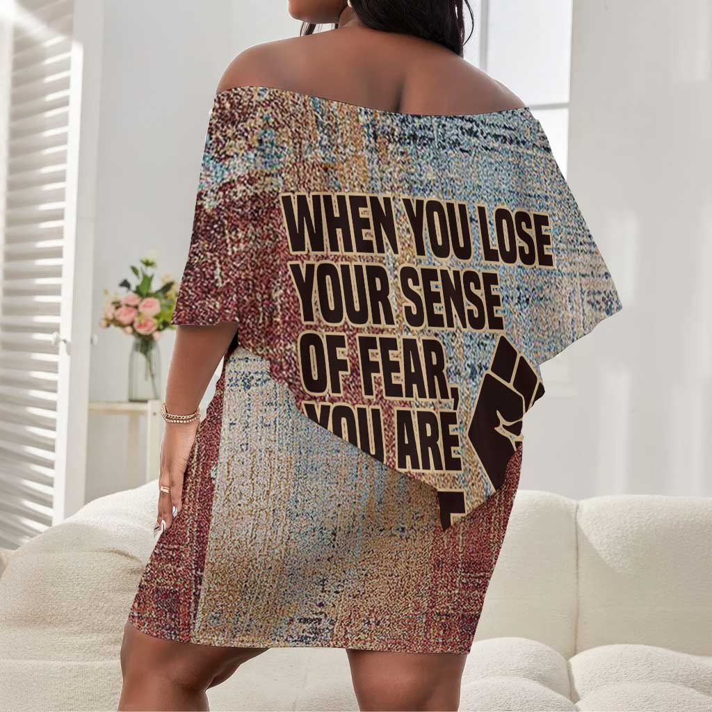 John Lewis Off Shoulder Short Dress with Freedom Quote Graphic Civil Rights and Legacy Tribute - African Pride