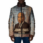 John Lewis Padded Jacket with Freedom Quote Graphic Civil Rights and Legacy Tribute - African Pride