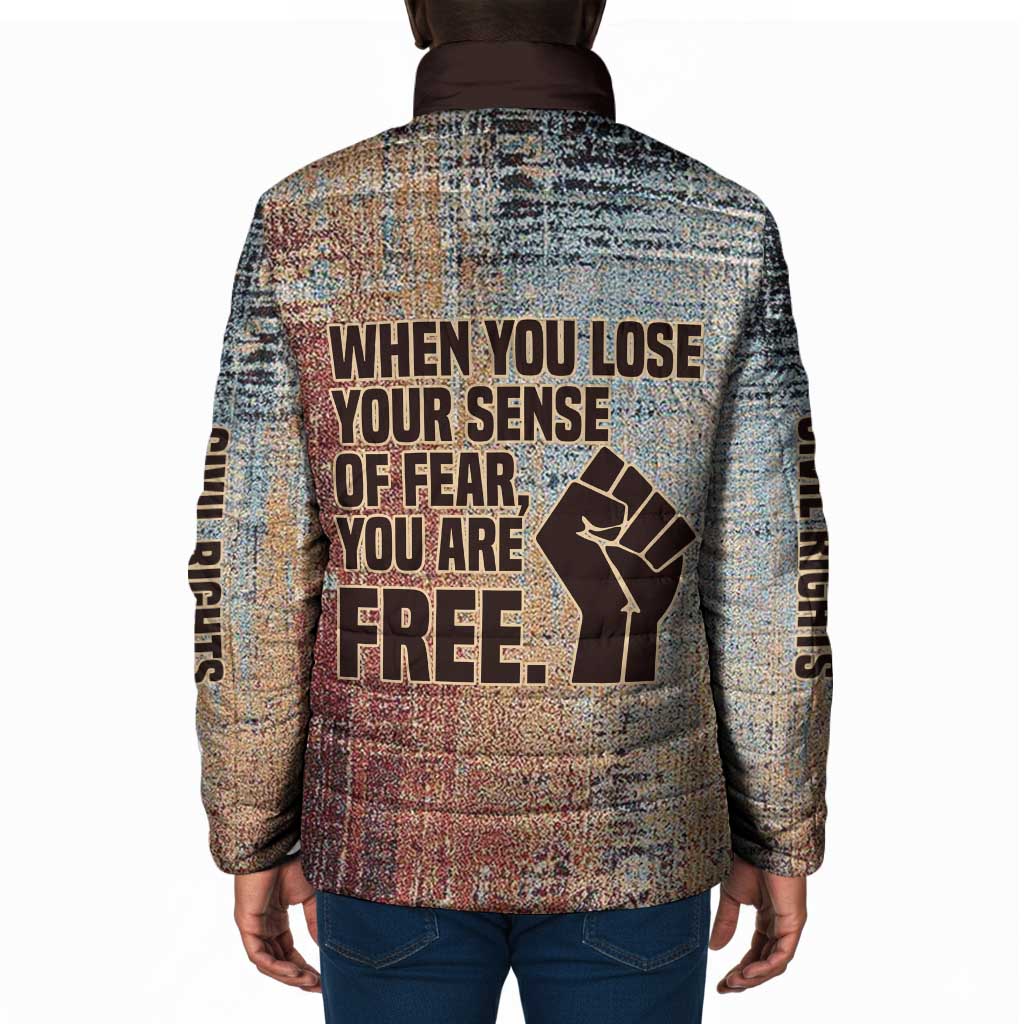 John Lewis Padded Jacket with Freedom Quote Graphic Civil Rights and Legacy Tribute - African Pride