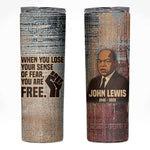John Lewis Skinny Tumbler with Freedom Quote Graphic Civil Rights and Legacy Tribute - African Pride