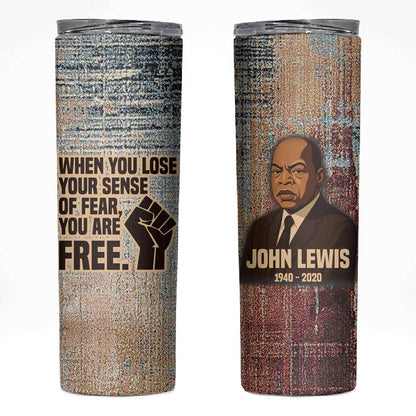 John Lewis Skinny Tumbler with Freedom Quote Graphic Civil Rights and Legacy Tribute - African Pride
