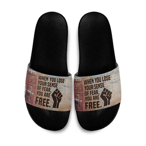 John Lewis Slide Sandals with Freedom Quote Graphic Civil Rights and Legacy Tribute - African Pride
