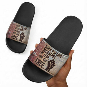 John Lewis Slide Sandals with Freedom Quote Graphic Civil Rights and Legacy Tribute - African Pride