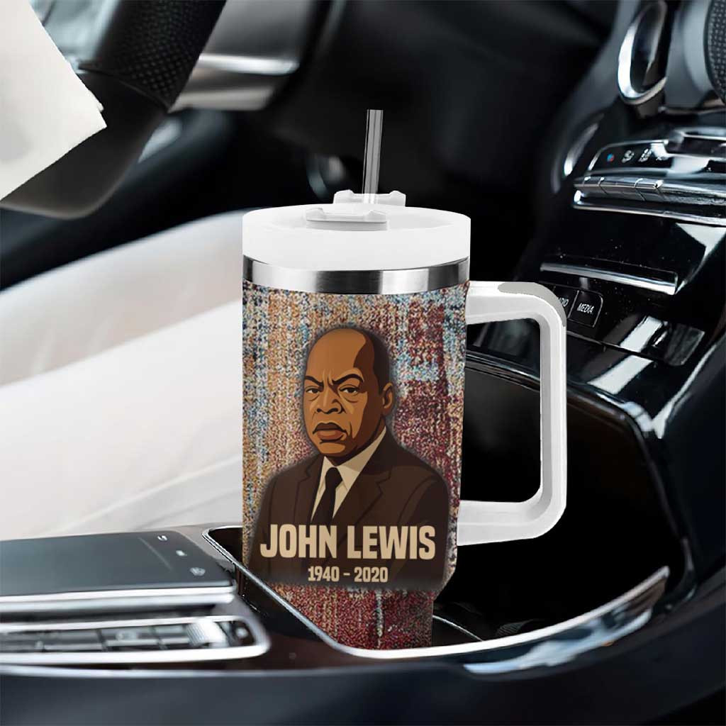 John Lewis Tumbler With Handle with Freedom Quote Graphic Civil Rights and Legacy Tribute - African Pride