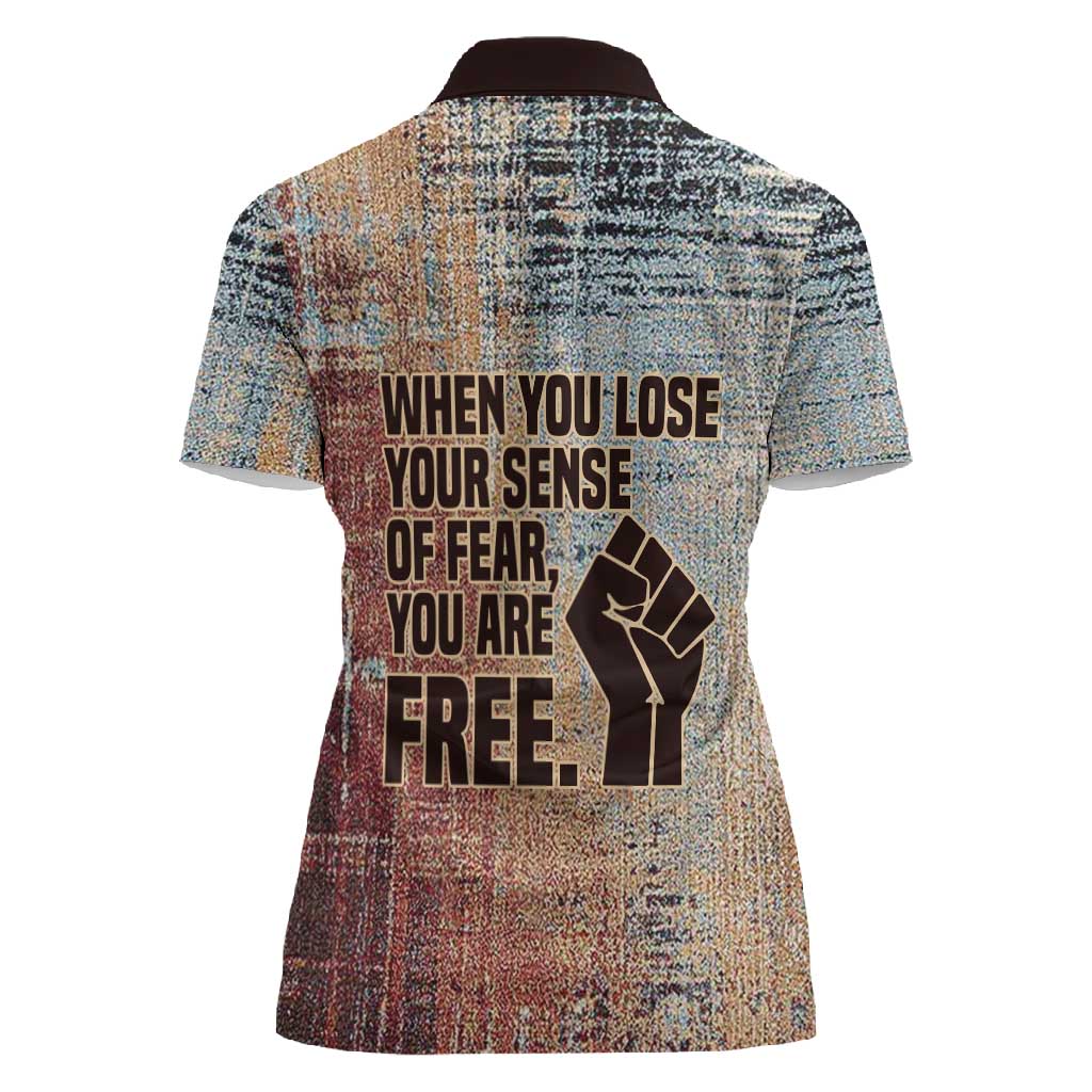 John Lewis Women Polo Shirt with Freedom Quote Graphic Civil Rights and Legacy Tribute - African Pride
