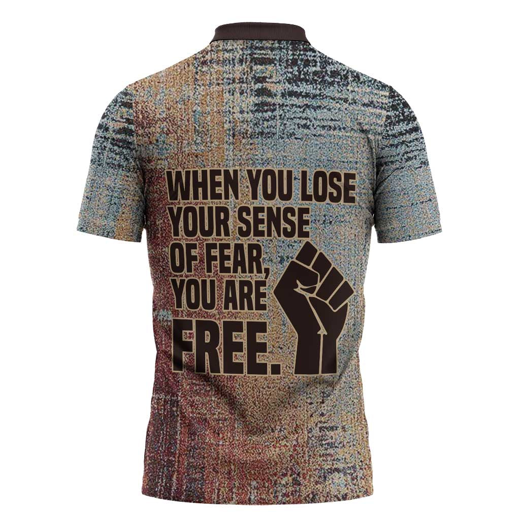 John Lewis Zipper Polo Shirt with Freedom Quote Graphic Civil Rights and Legacy Tribute - African Pride