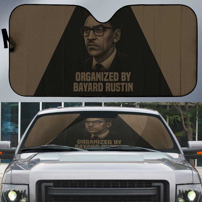 Bayard Rustin Auto Sun Shade with March on Washington Design Civil Rights Organizer Tribute - African Pride