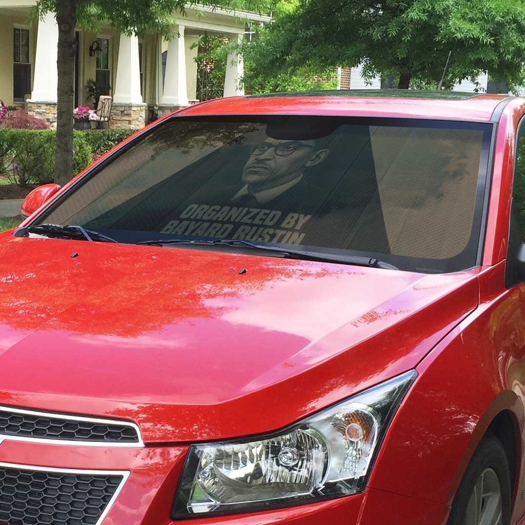 Bayard Rustin Auto Sun Shade with March on Washington Design Civil Rights Organizer Tribute - African Pride