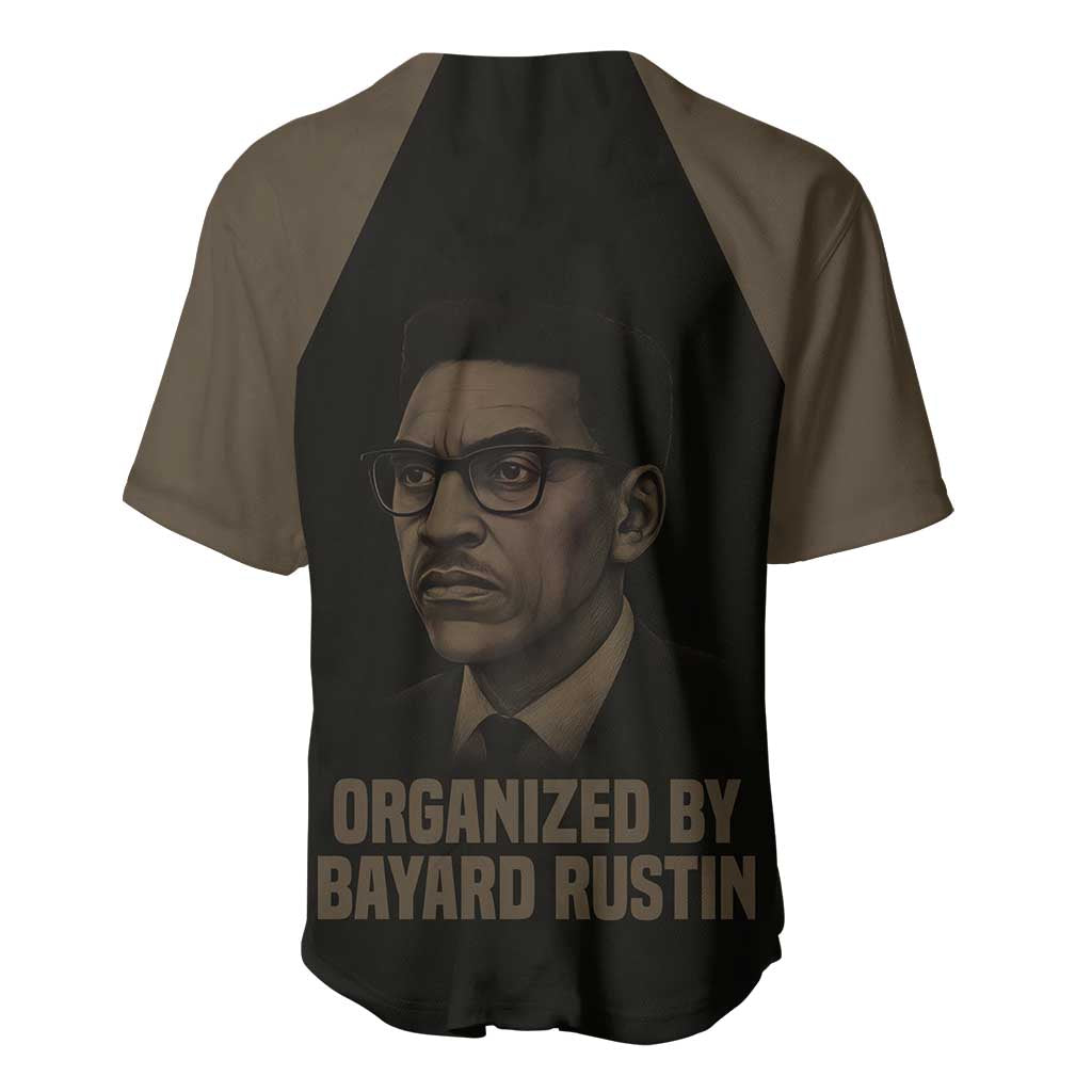 Bayard Rustin Baseball Jersey with March on Washington Design Civil Rights Organizer Tribute - African Pride