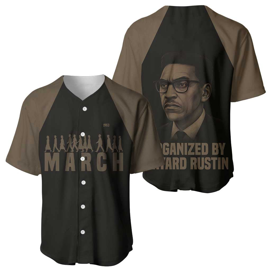 Bayard Rustin Baseball Jersey with March on Washington Design Civil Rights Organizer Tribute - African Pride