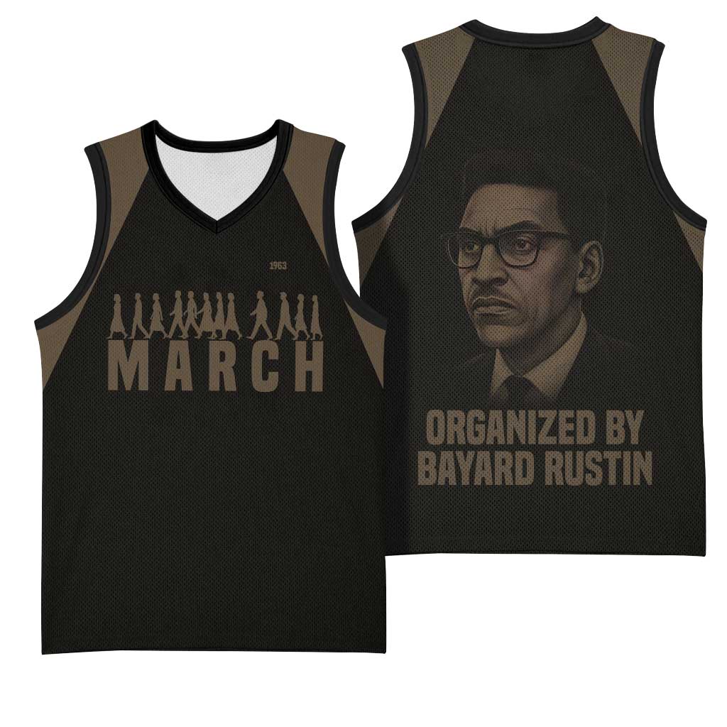 Bayard Rustin Basketball Jersey with March on Washington Design Civil Rights Organizer Tribute - African Pride